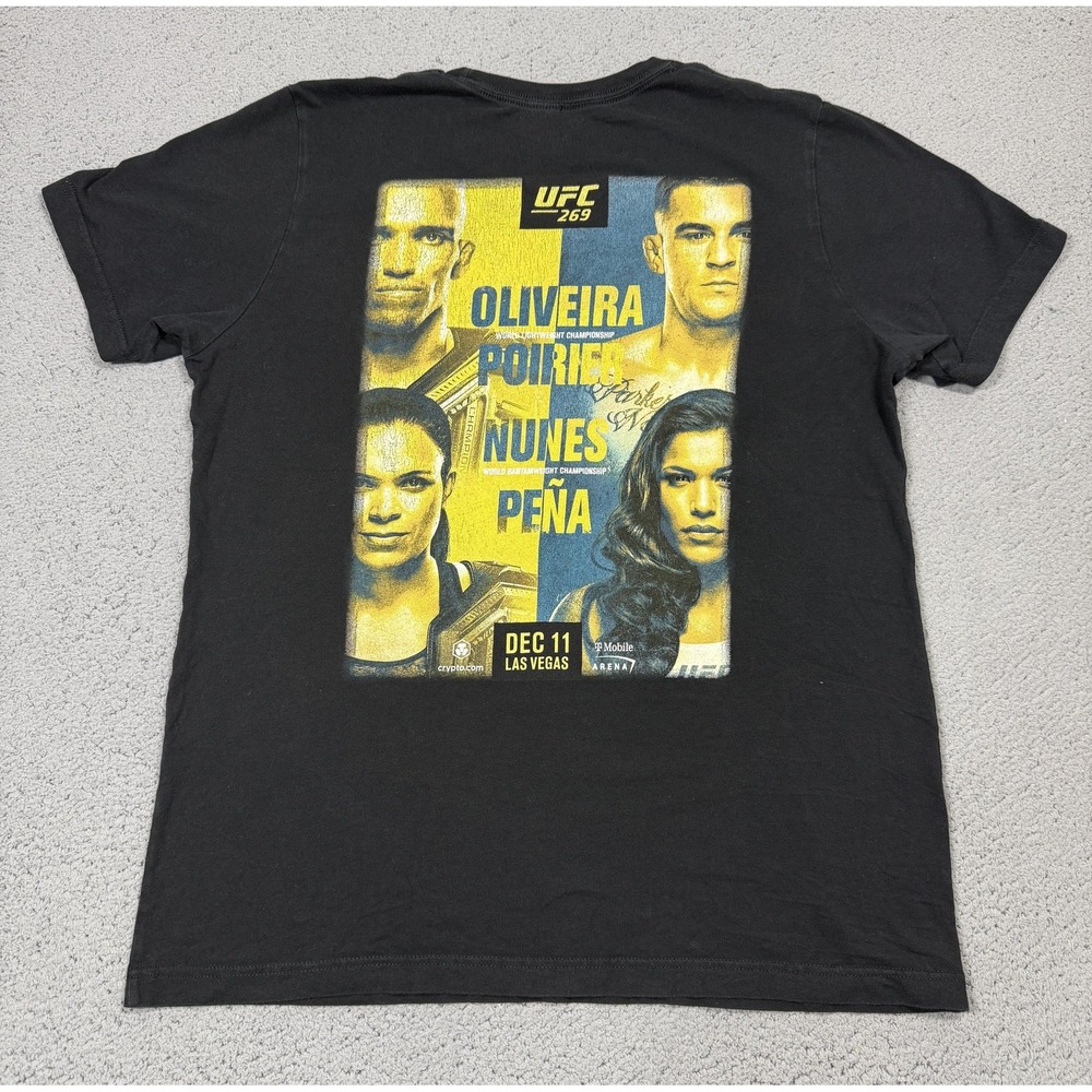 UFC 269 Shirt Mens Large Black MMA Fight Oliveira Poirier Nunes Pena Las Vegas
